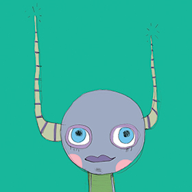 Girl with horns